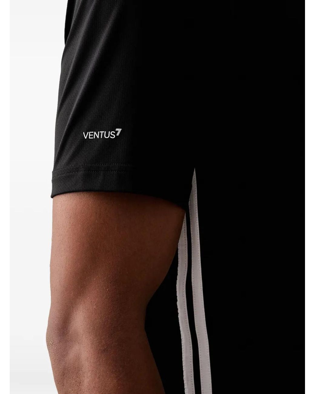 EA7 Black Jersey T-Shirt Tennis Pro Regular Fit With Rib Details for men