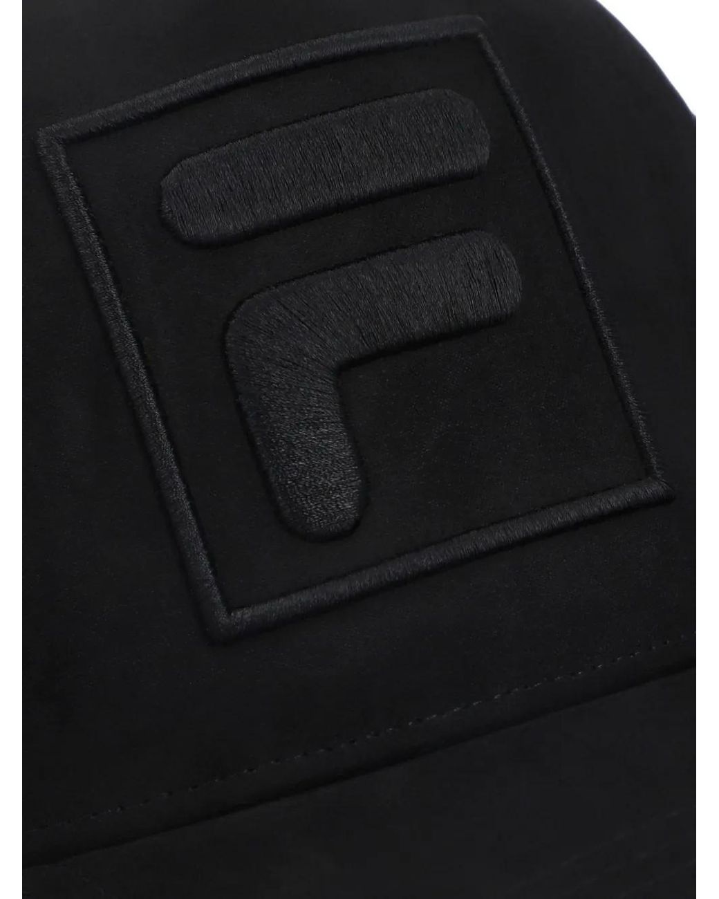 Fila Black Turo F-Box Suede-Mesh Cap