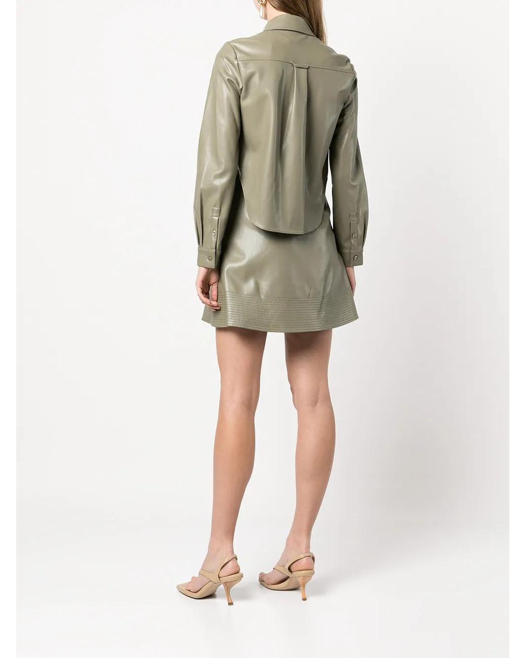 Jonathan Simkhai Gray Faux-Leather Cut-Out Dress