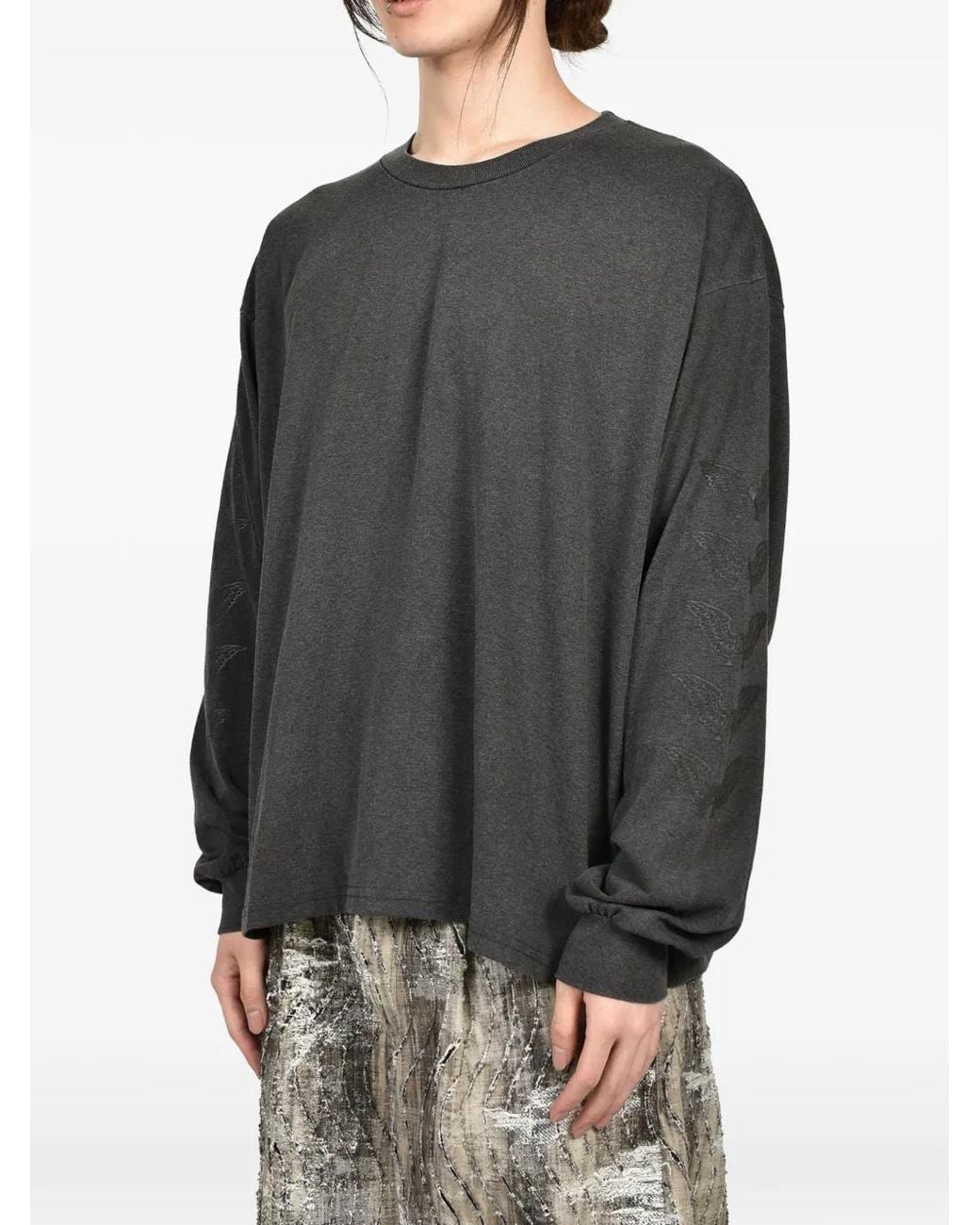 ALEXANDER DIGENOVA Gray Logo-Print Washed-Effect T-Shirt for men