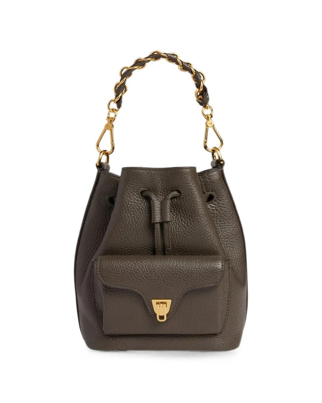 Coccinelle Brown Beat Generation Grained Leather Bucket Bag