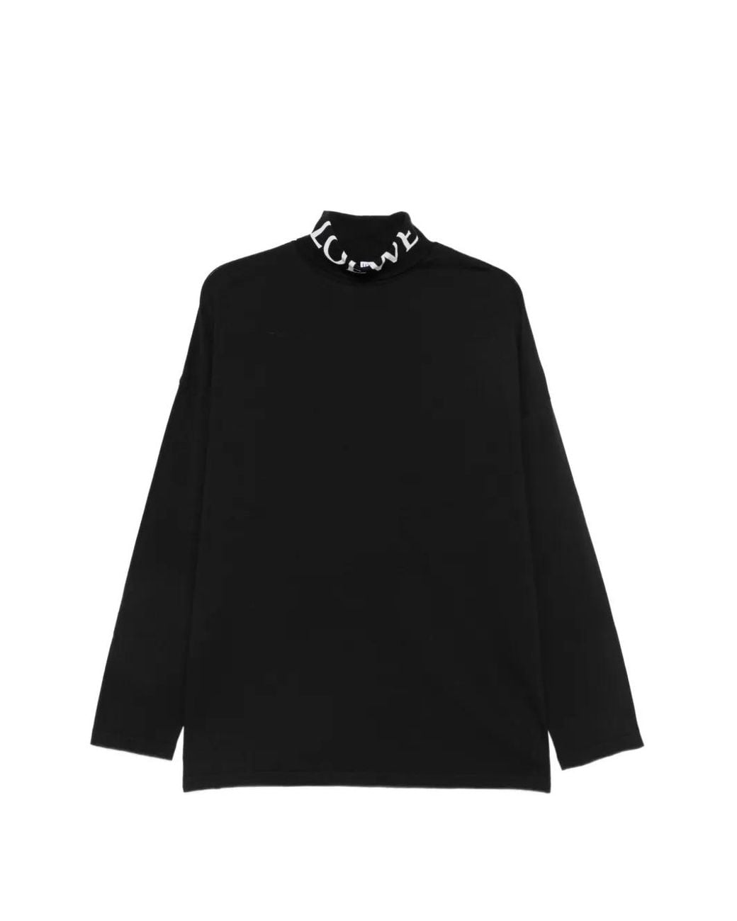 Loewe Black Logo-Print Roll-Neck Top