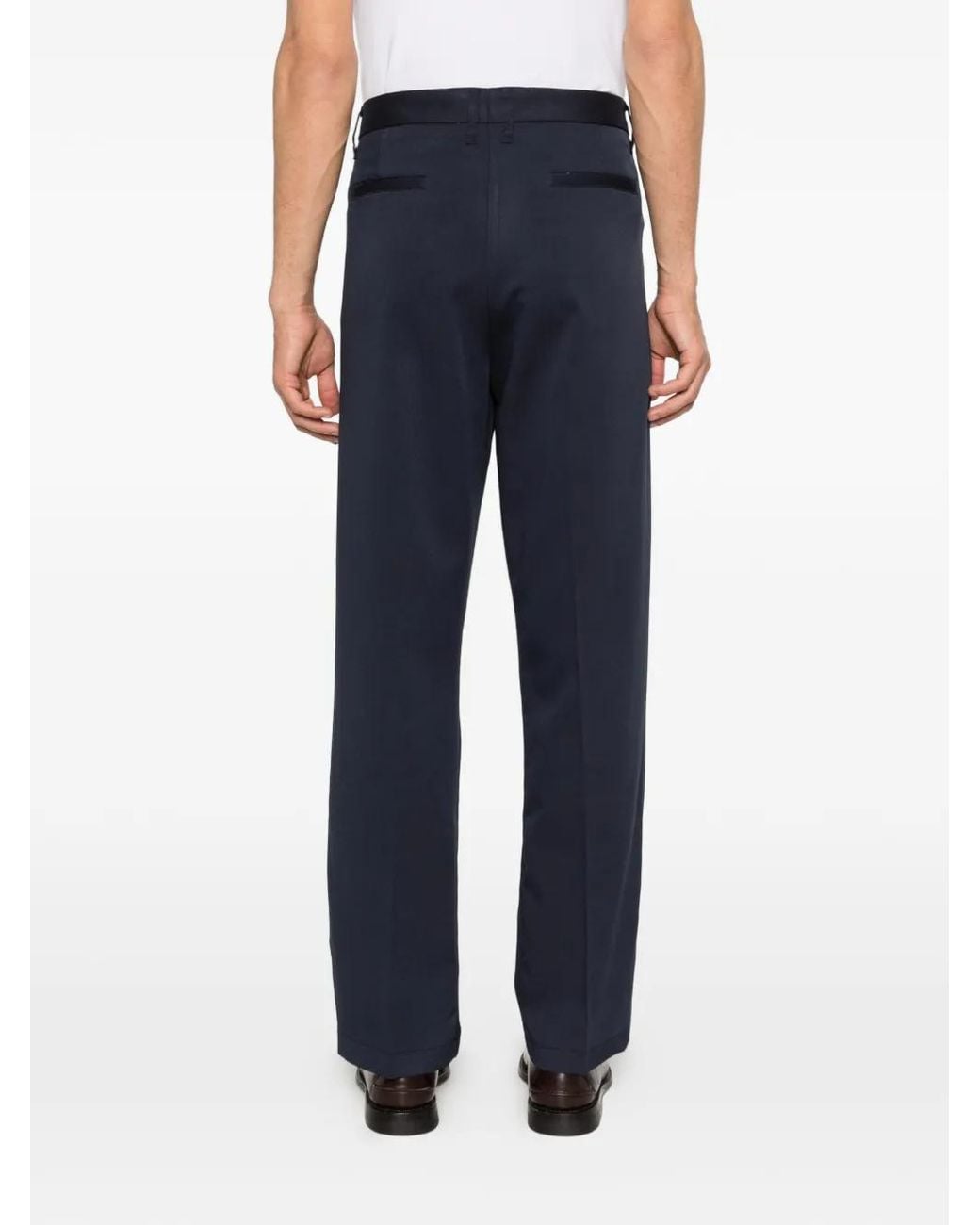Imperial Blue Pleated-Design Trousers for men