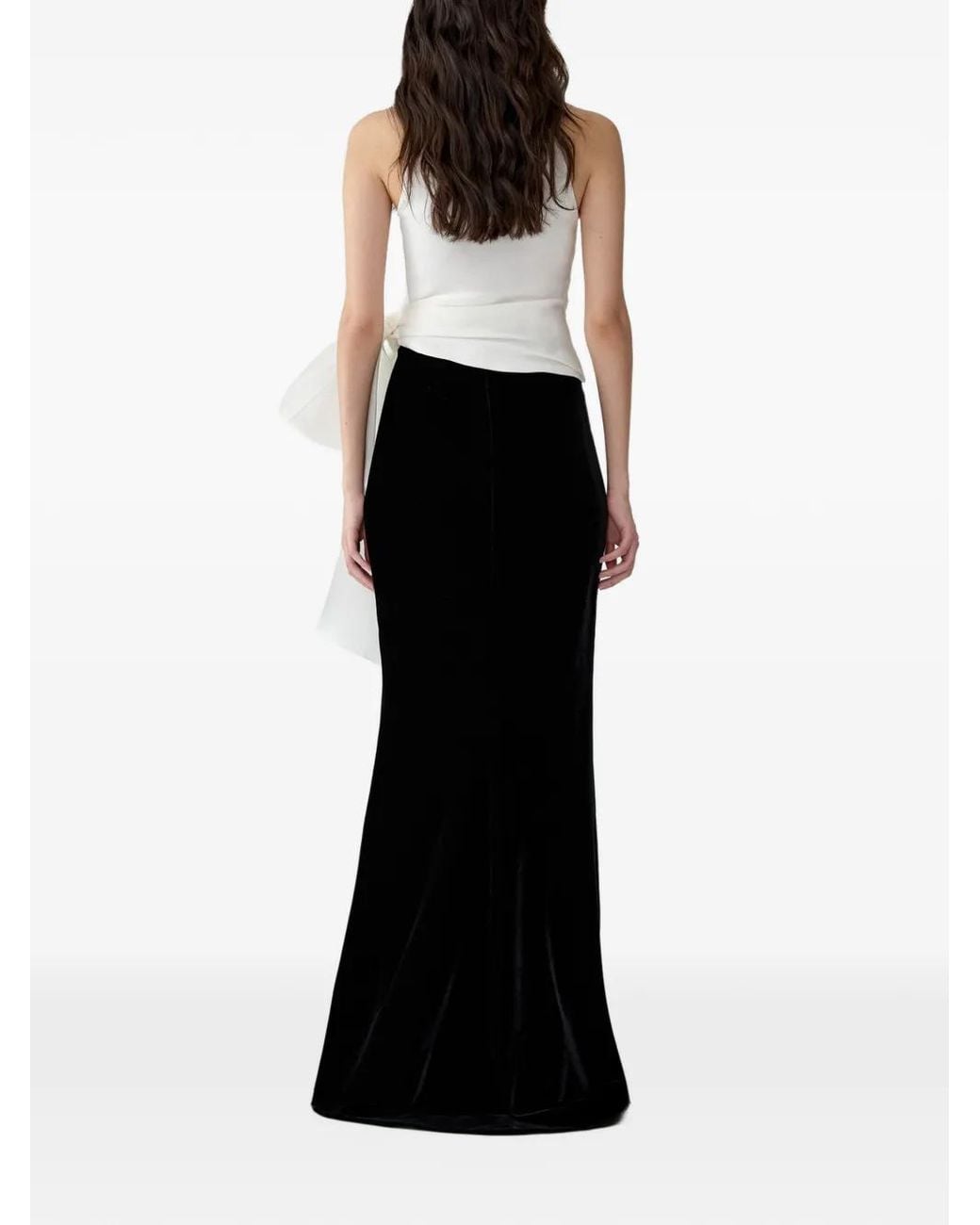 Carolina Herrera White Bow-Sash Halter Sleeveless Blouse