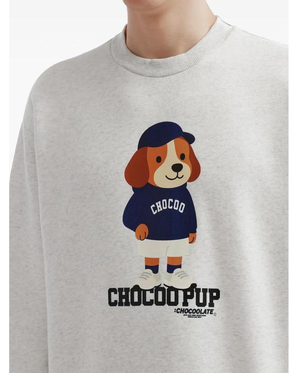 Chocoolate White Graphic-Print Sweatshirt for men