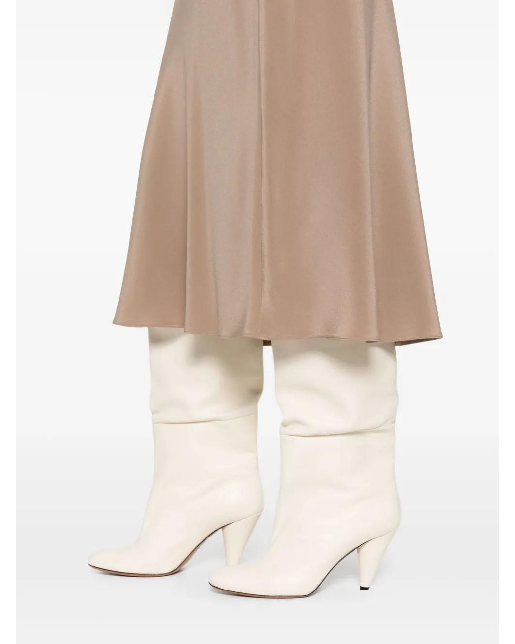 Max Mara Brown Bias-Cut Midi Skirt