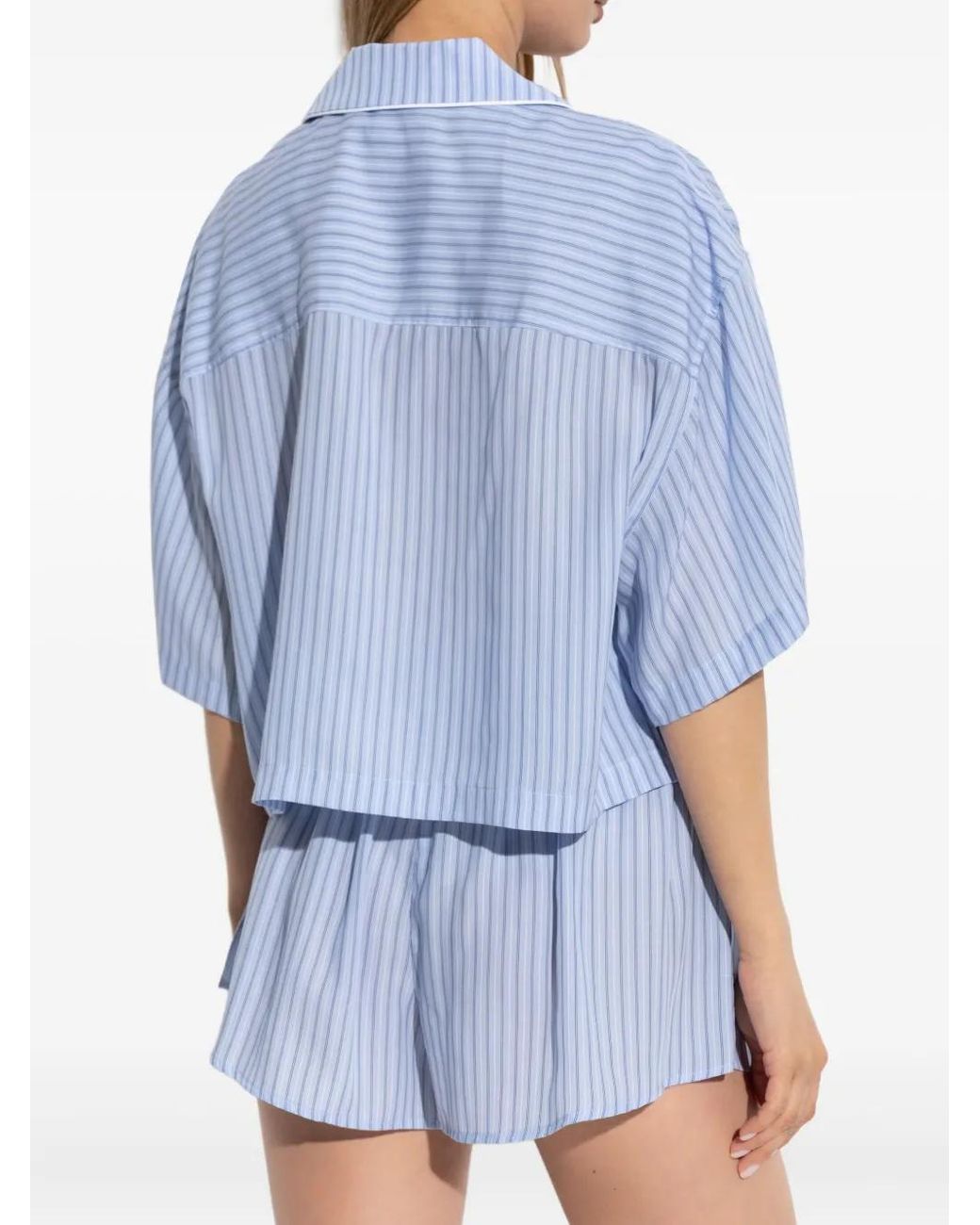 Short Rayé À Taille Élastique Alexander Wang en coloris Blue