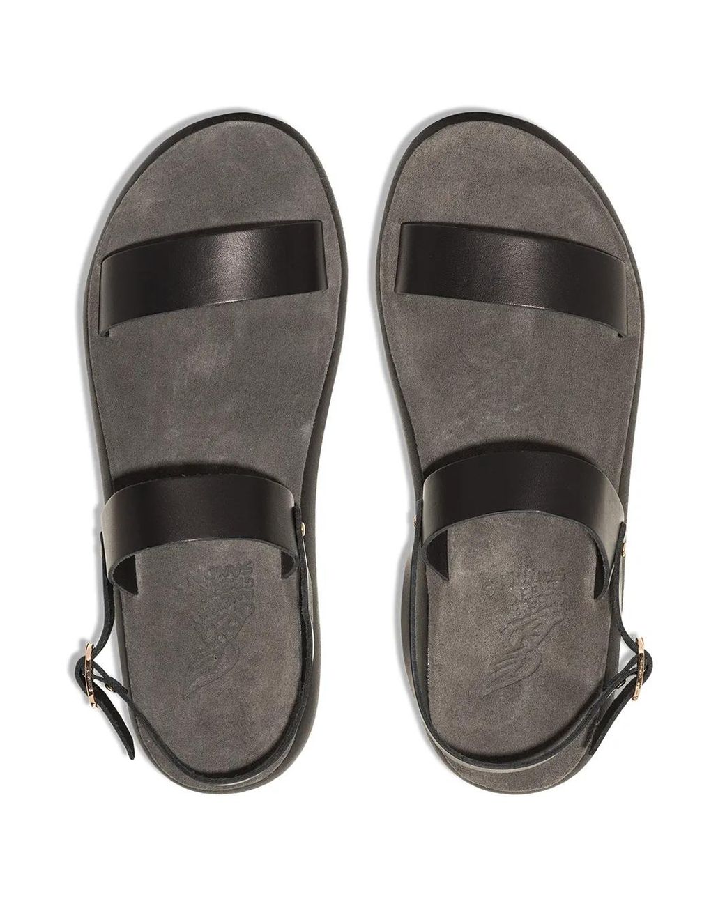 Ancient Greek Sandals Black Clio Comfort Flat Sandals