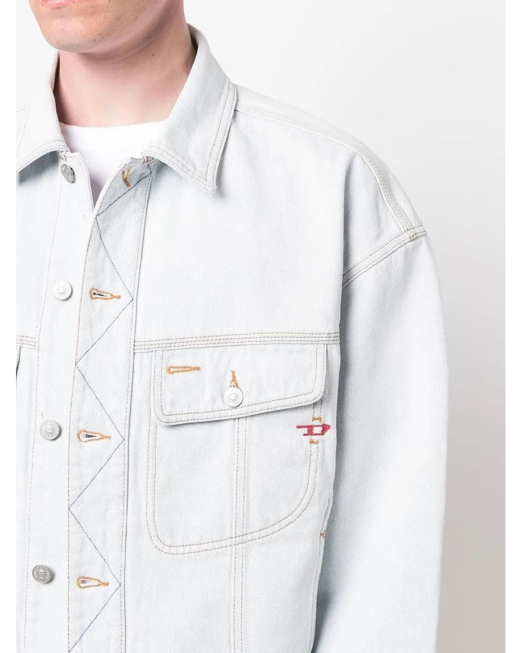 DIESEL White D-Lillo Denim Jacket for men
