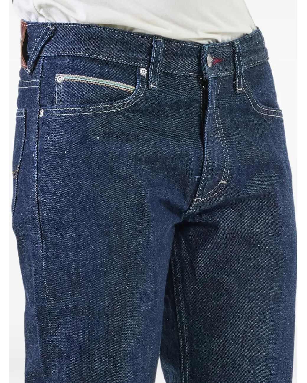 Paul Smith Blue Signature Stripe Selvedge Jeans for men