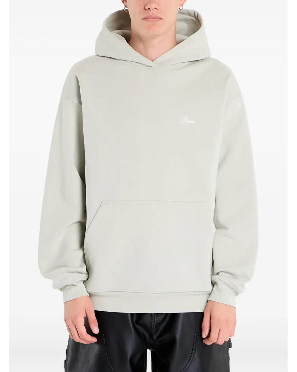 Dime Cursive Small Logo Hoodie in het White