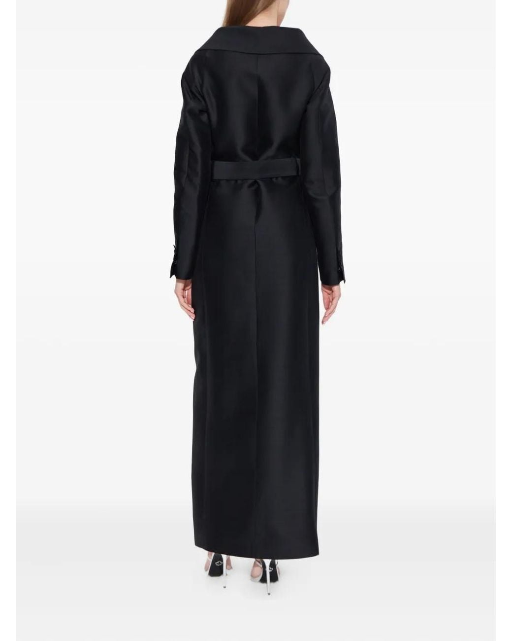 DSquared² Black Virgin Wool Double-Breasted Coat