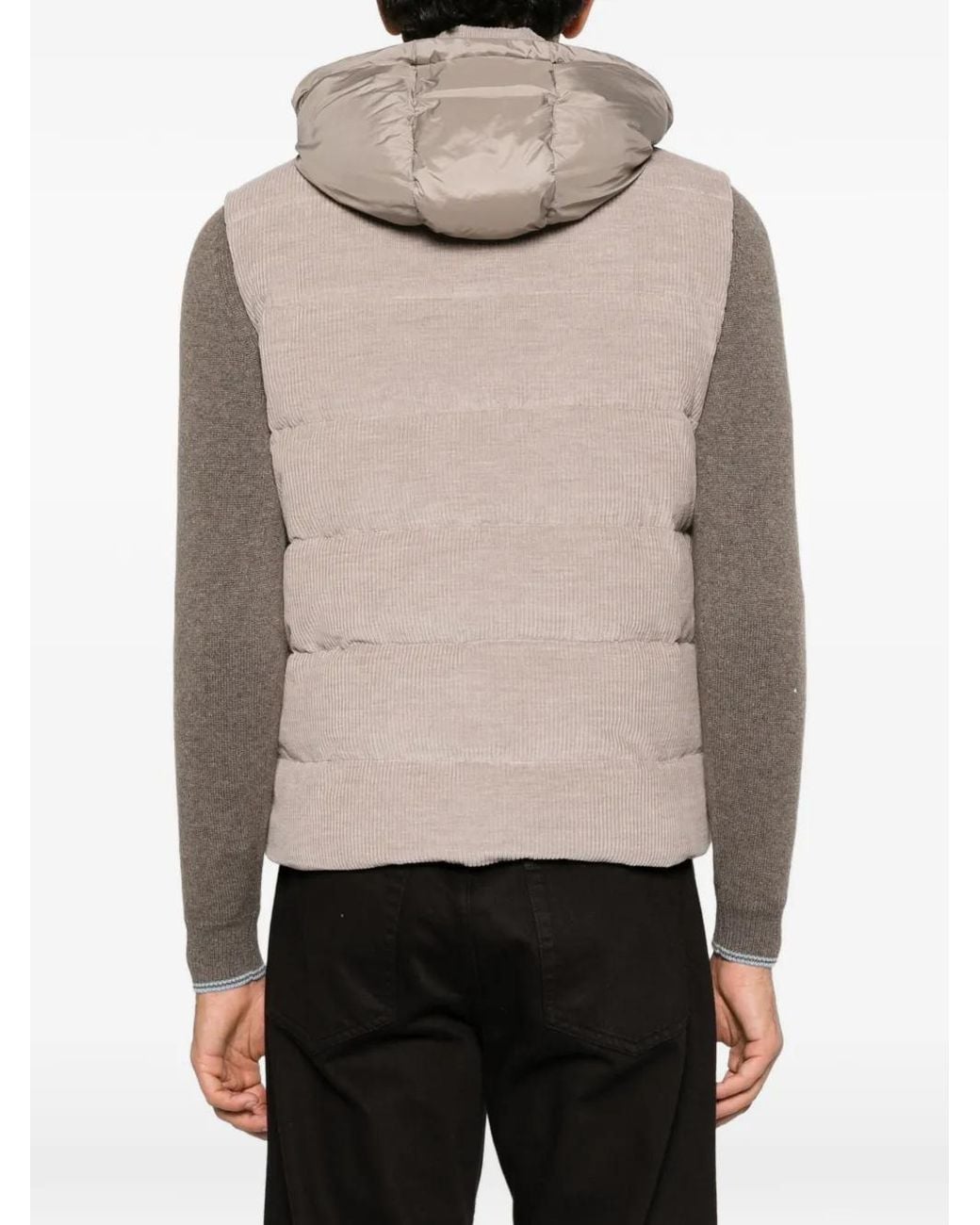 Paul & Shark Gray Quilted Corduroy Gilet for men
