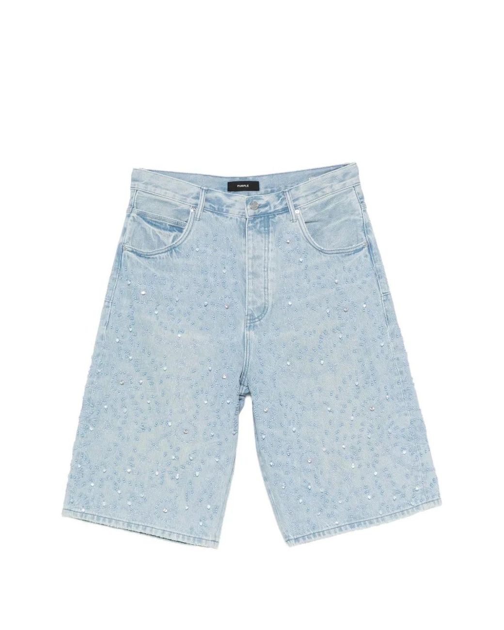 Purple Brand Blue Beaded-Embellished Shorts for men