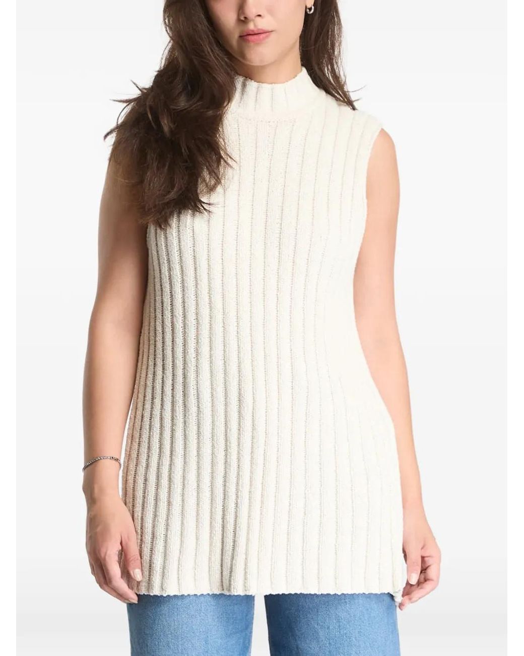 Samsøe & Samsøe White Sajasmin Ribbed Cut-Out Sweater