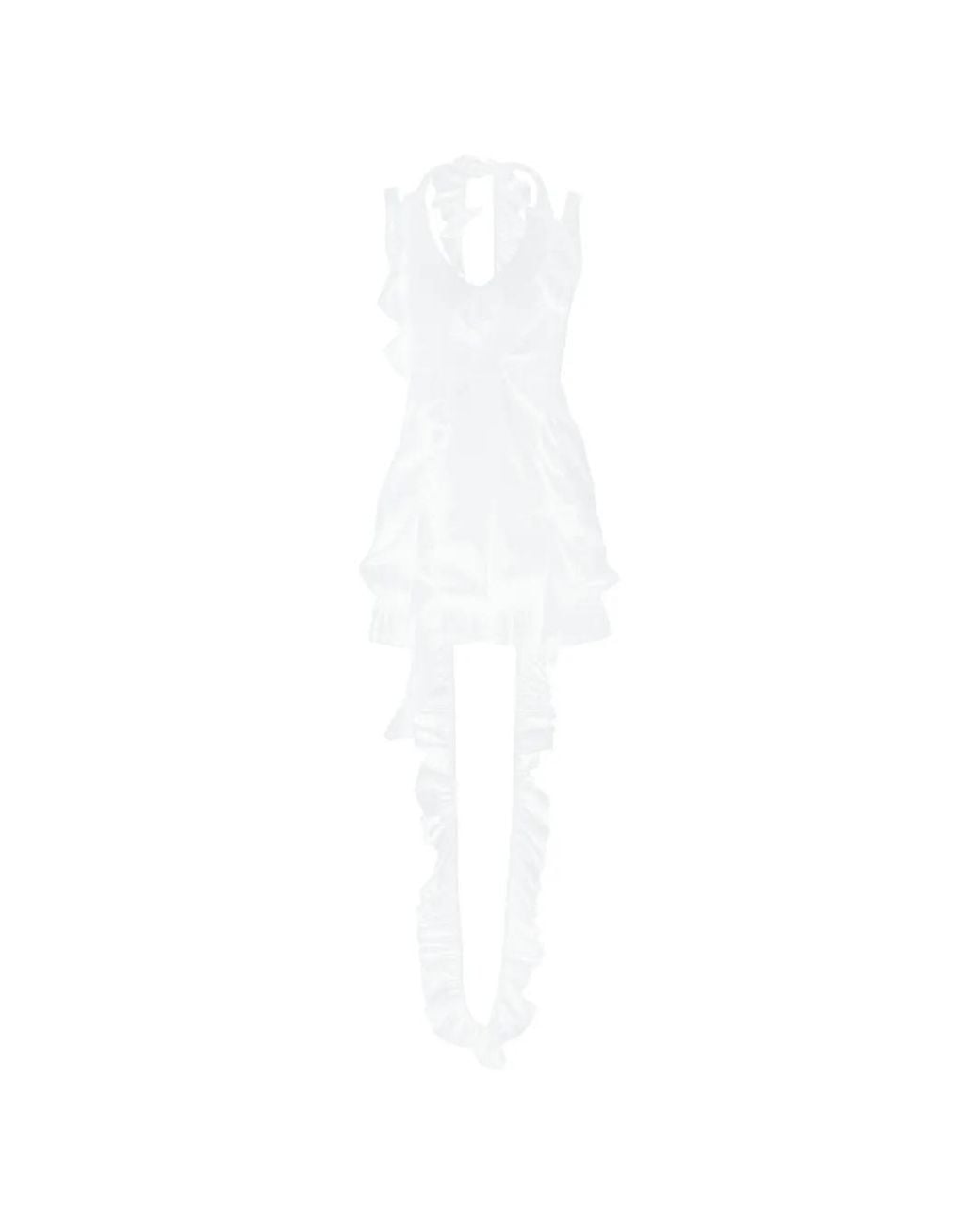 Contessa Mills White Holland Ruffle-Trimmed Romper
