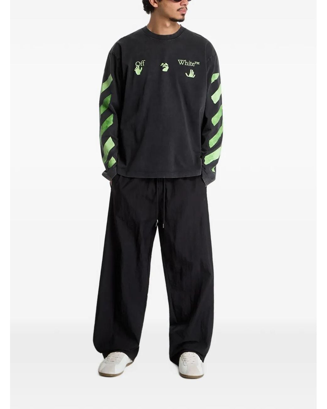 Off-White c/o Virgil Abloh Blue Diagonals-Print Track Pants for men