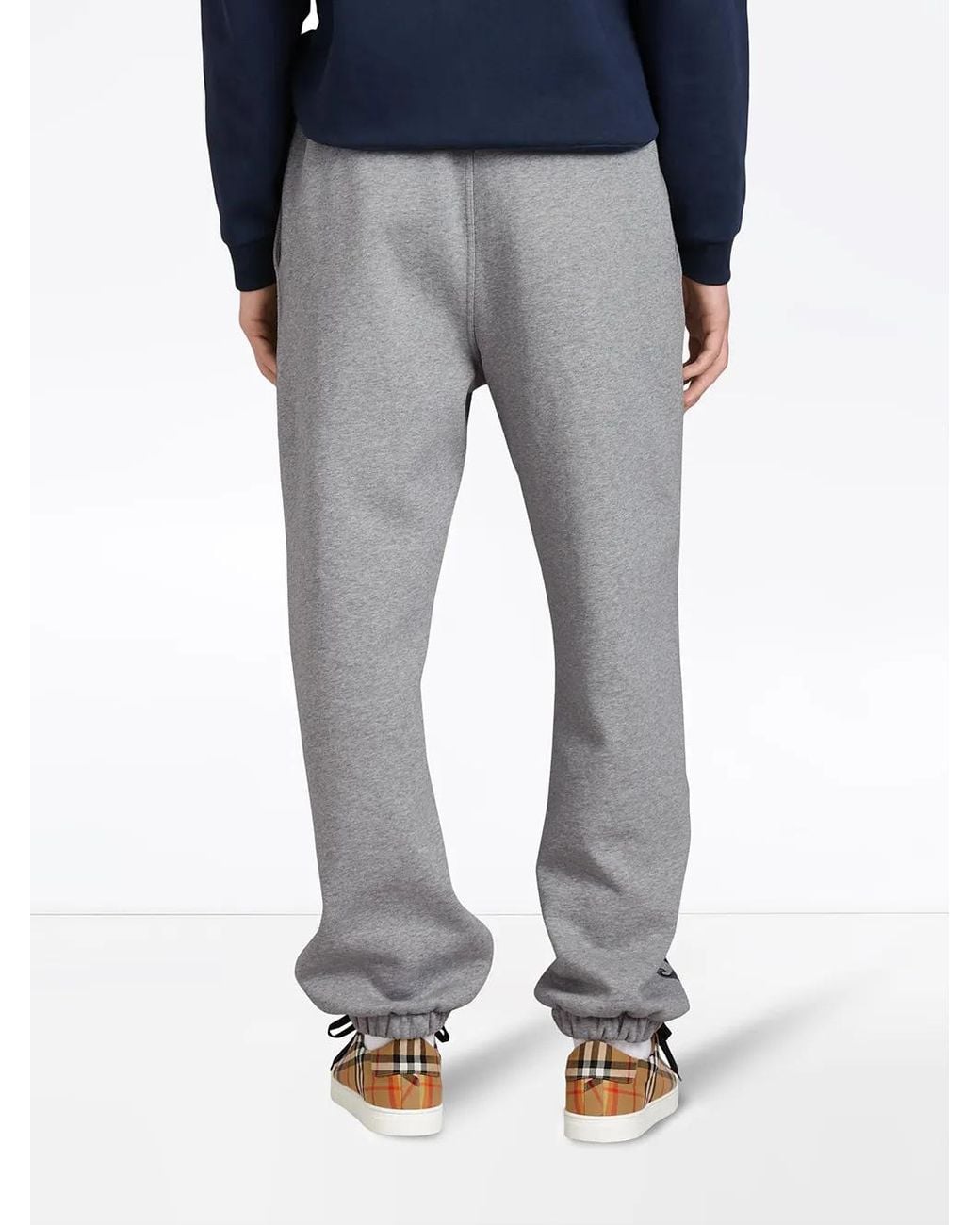 Burberry Gray Logo Detail Tracksuit Bottoms for men