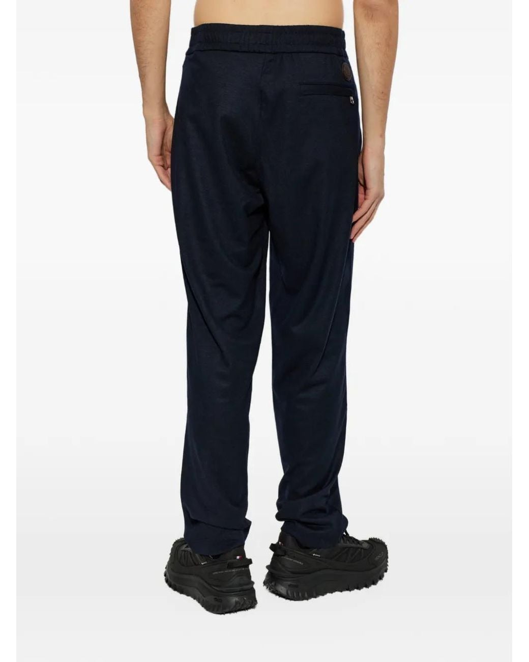 Moncler Blue Straight-Cut Trousers for men