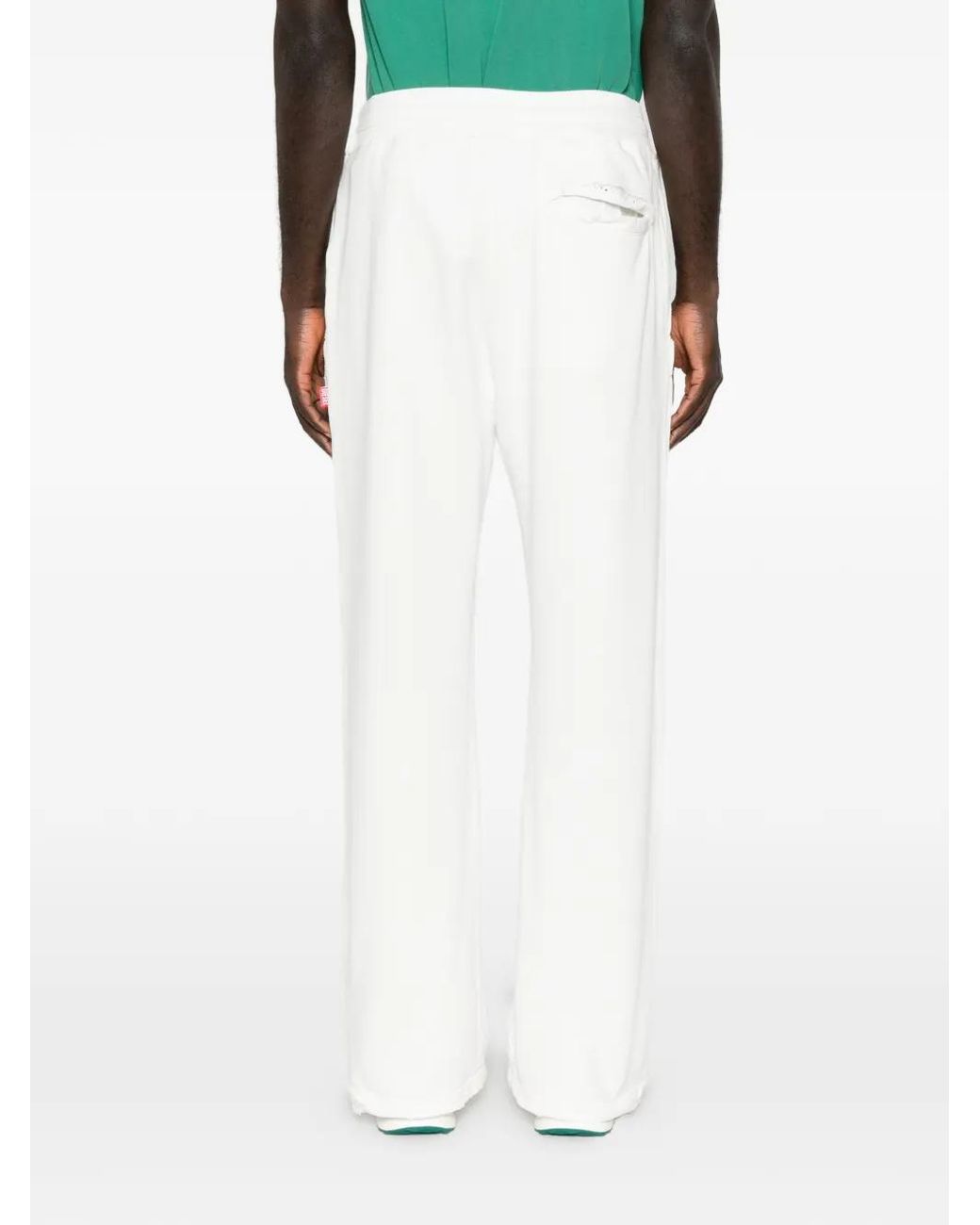 DIESEL White Logo-Patch Track Pants for men