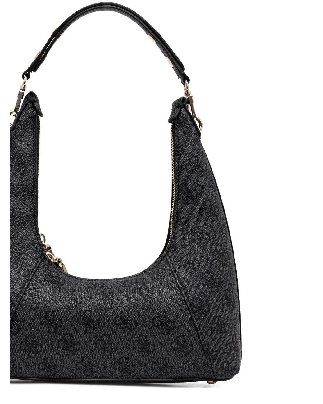 Guess Black Monogram Zip Tote Bag