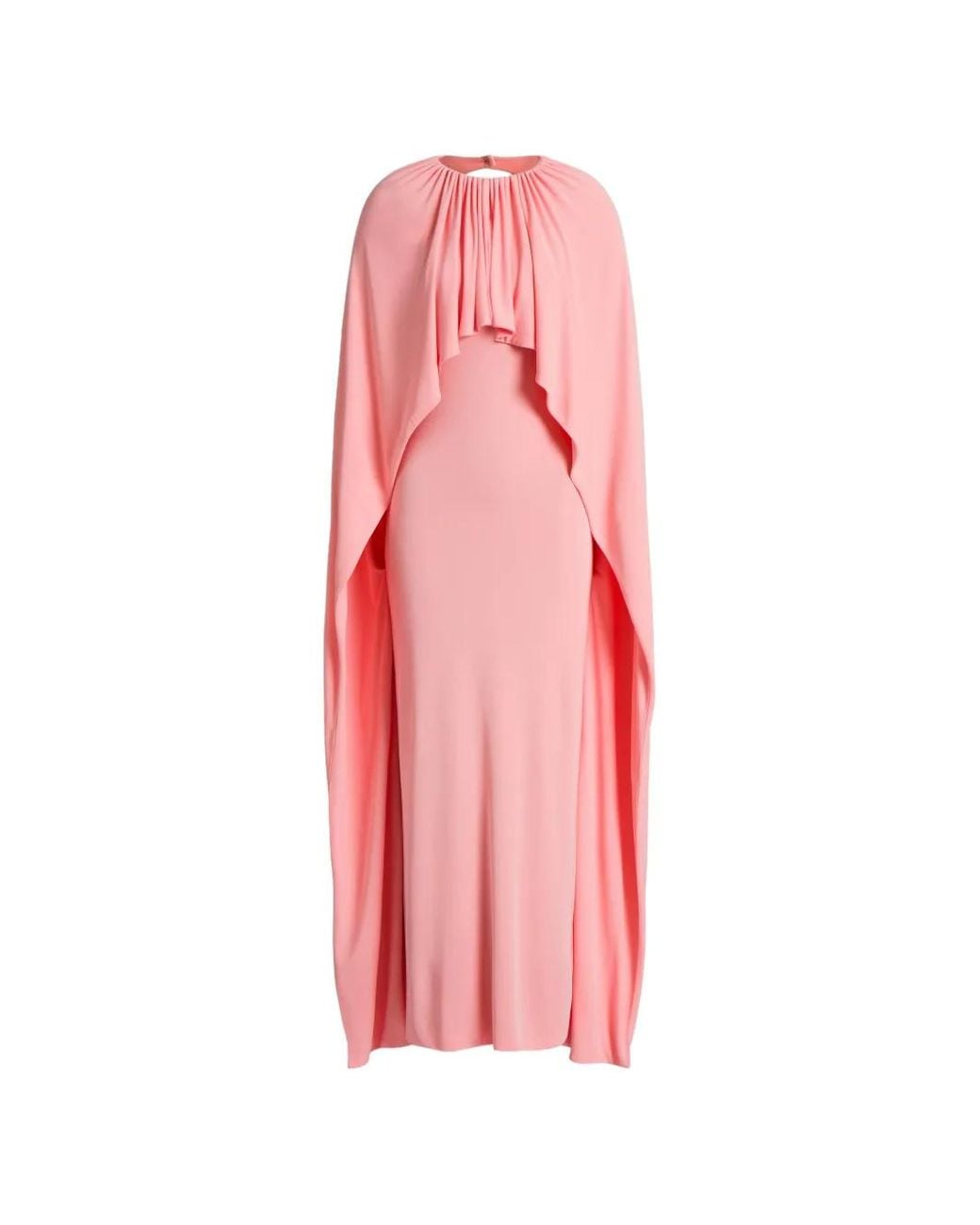 Alberta Ferretti Pink Open-Back Cape Maxi Dress