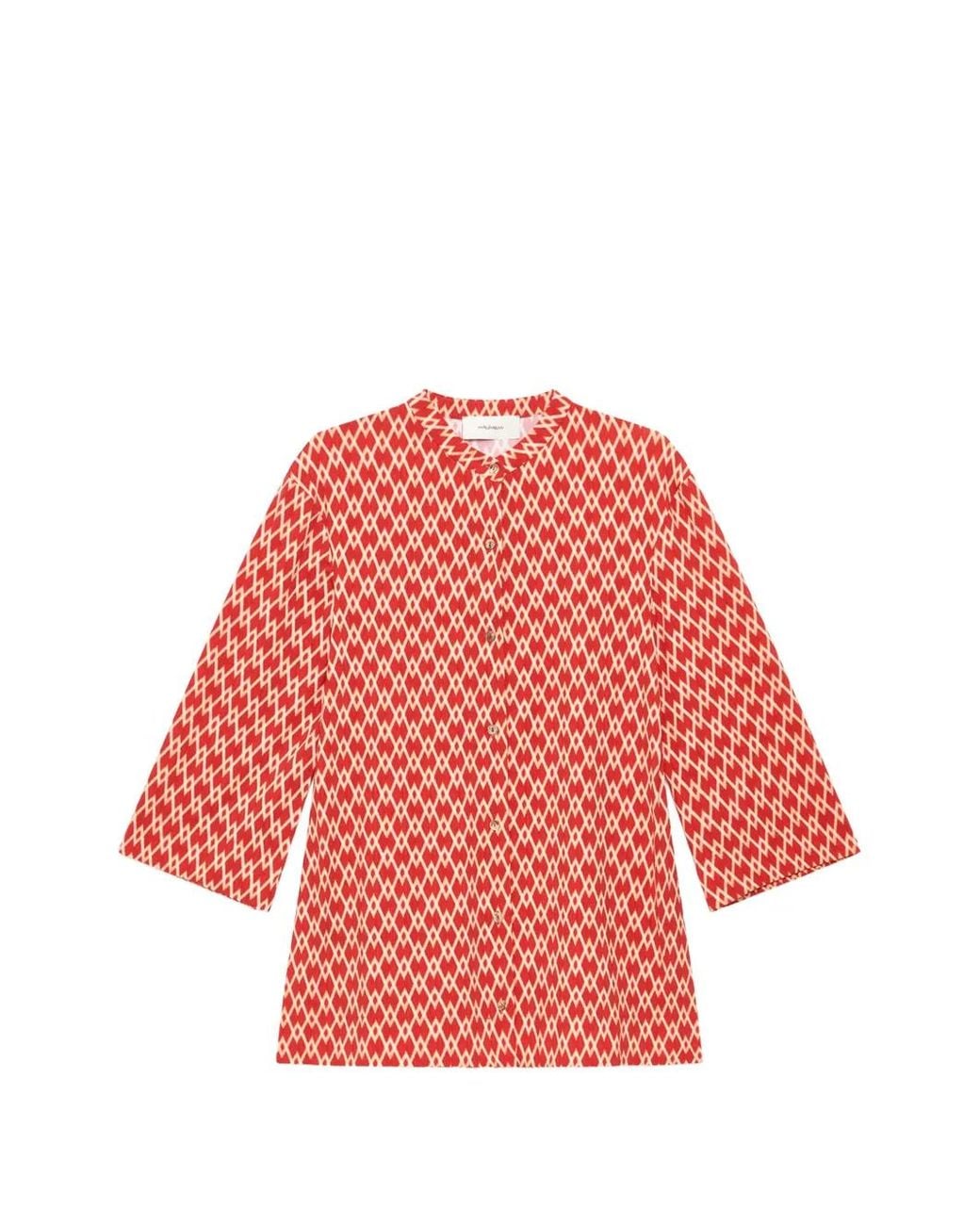 Maliparmi Red Diamond Glow Geometric-Print Kaftan