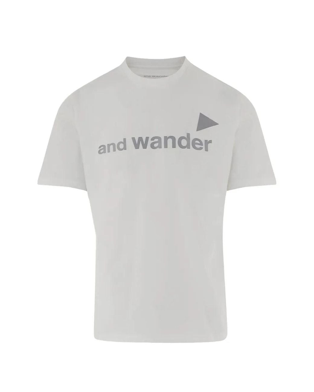 And Wander White Logo-Print T-Shirt for men