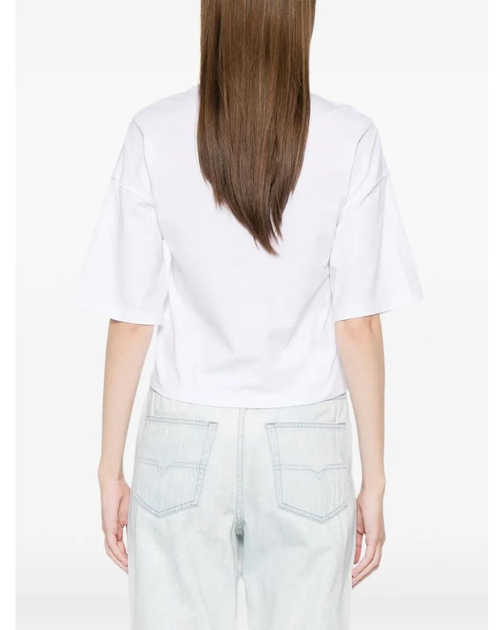 DIESEL White T-Cropyn Floral T-Shirt
