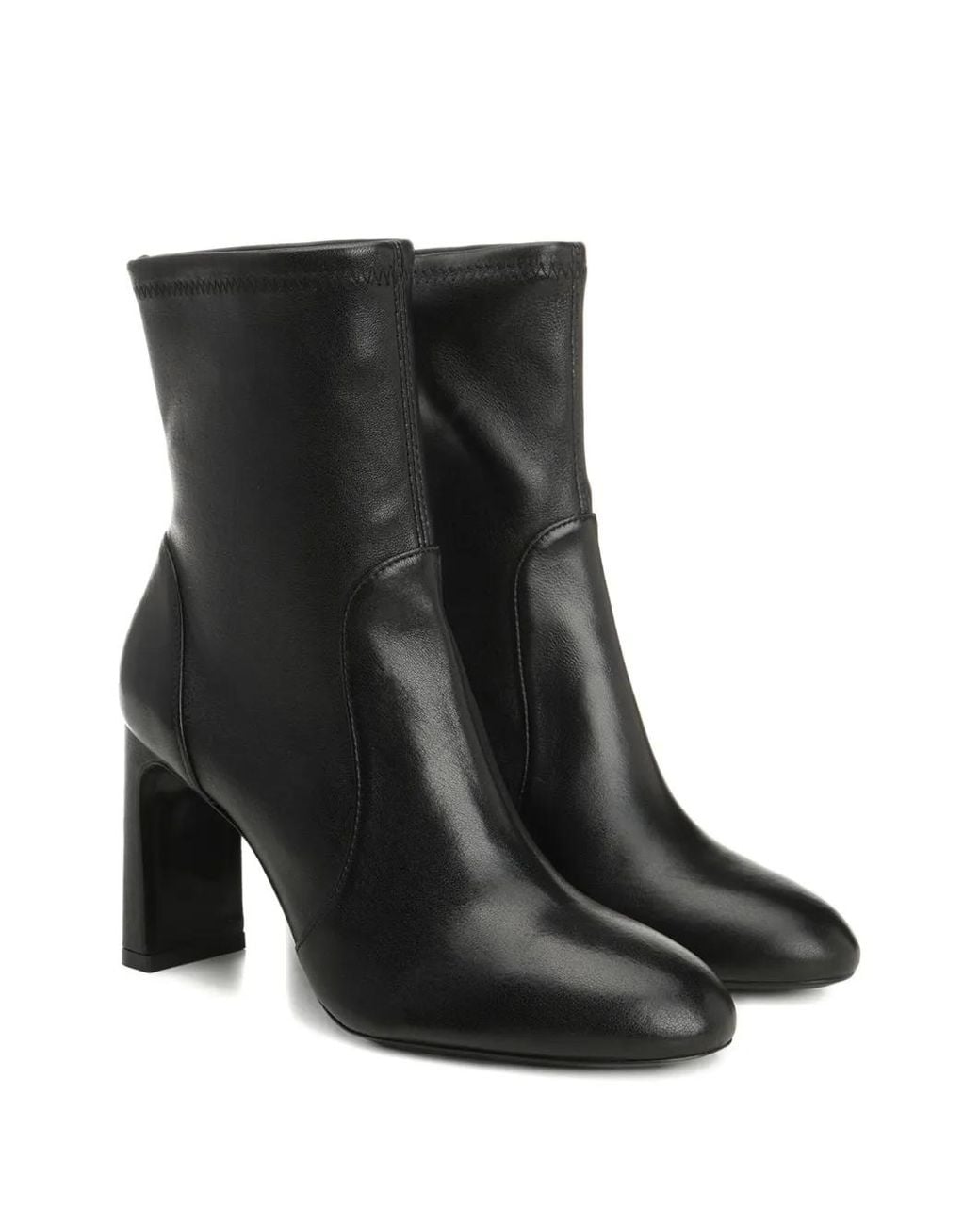 Stuart Weitzman Black 60Mm Block-Heel Ankle Boots