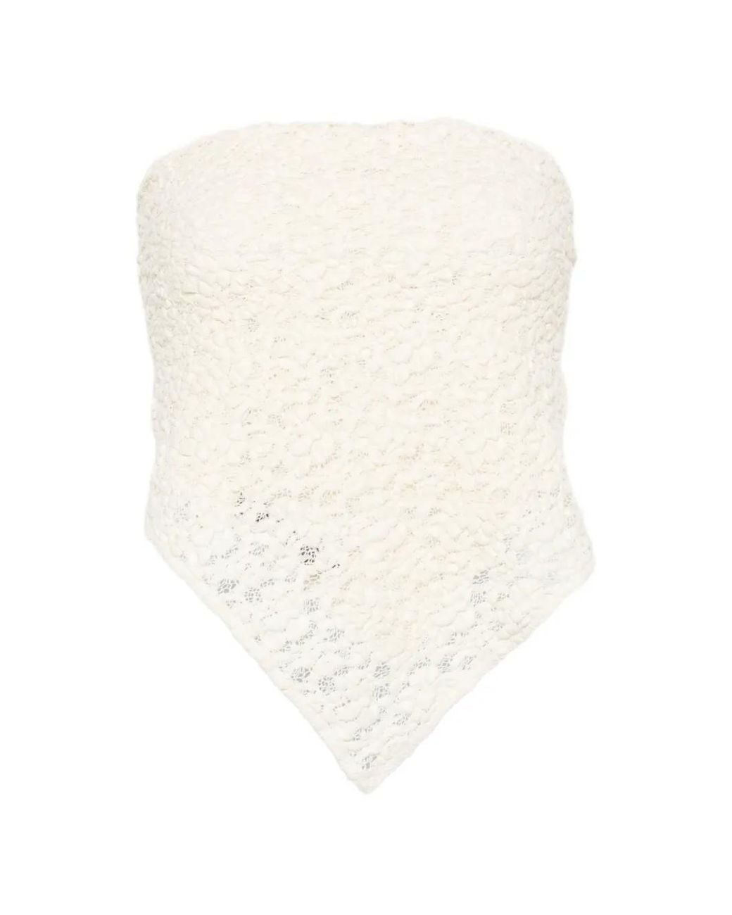 Enza Costa White Lace-Construction Top