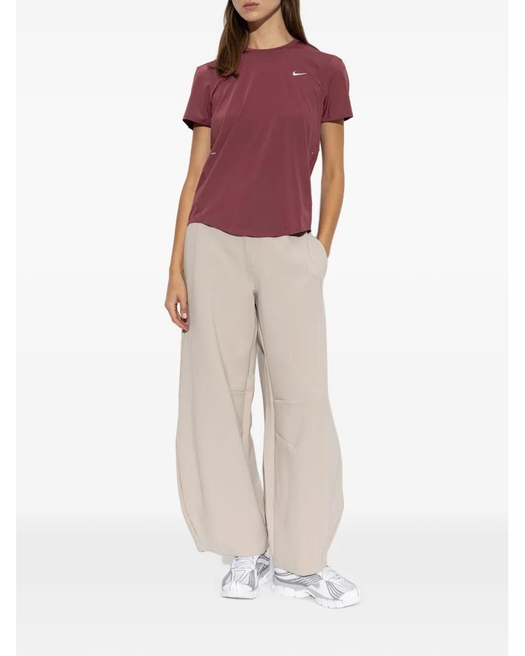 Nike White Logo-Patch Track Pants
