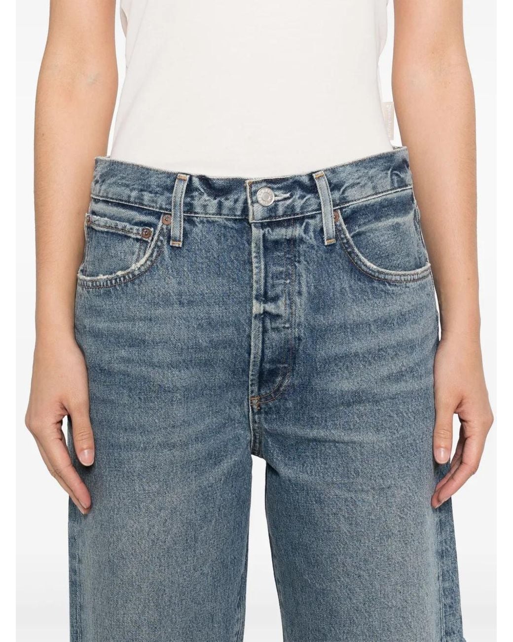 Agolde Blue 90's Denim Shorts