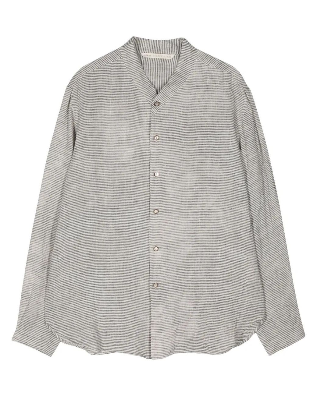 Camisa A Rayas Diplomáticas Forme D'expression de hombre de color Gray