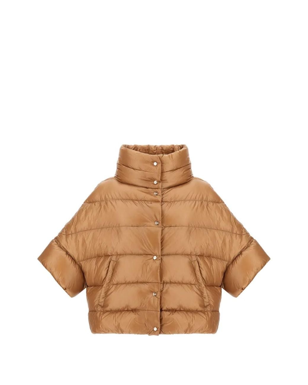 Herno Natural High-Neck Quilted Cape