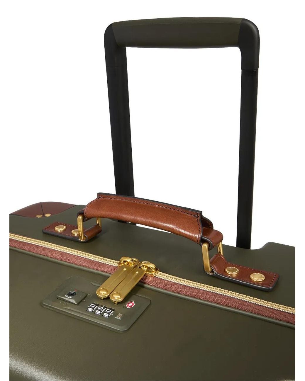 The Bridge Green Medium Leather-Trimmed Trolley