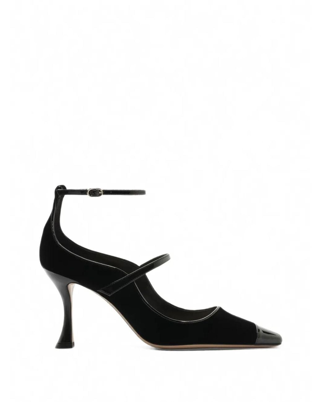 Alexandre Birman Black Tita Wave Patent-Leather-Trimmed Pumps