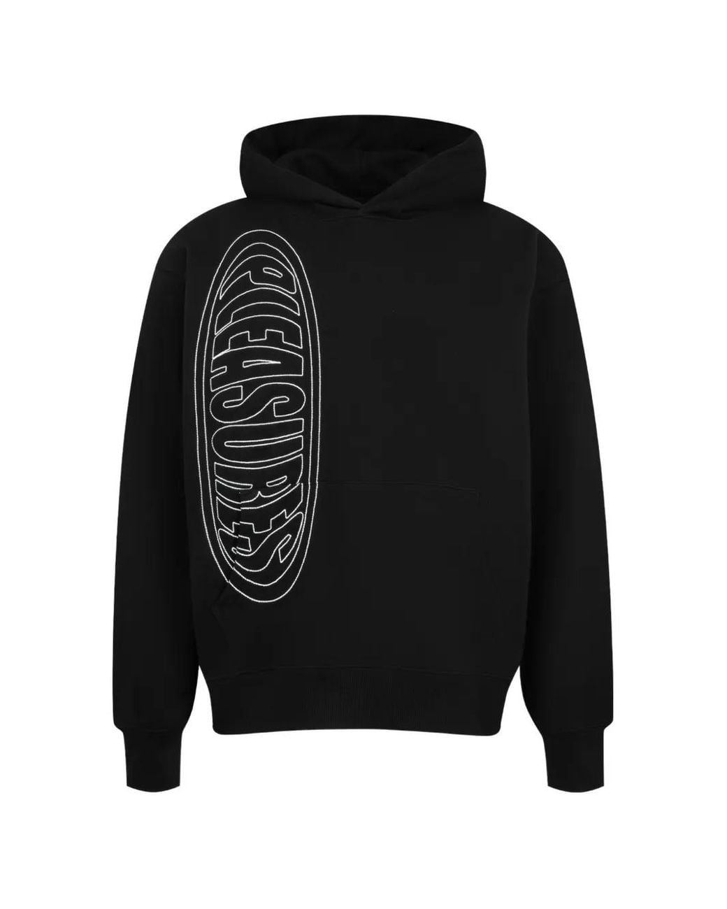 Pleasures Black Ellipse Logo-Print Hoodie for men