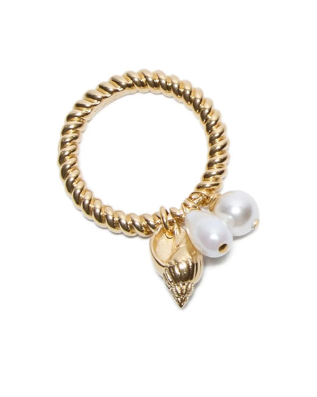 Chloé Metallic Ring Mit Muschelanhänger