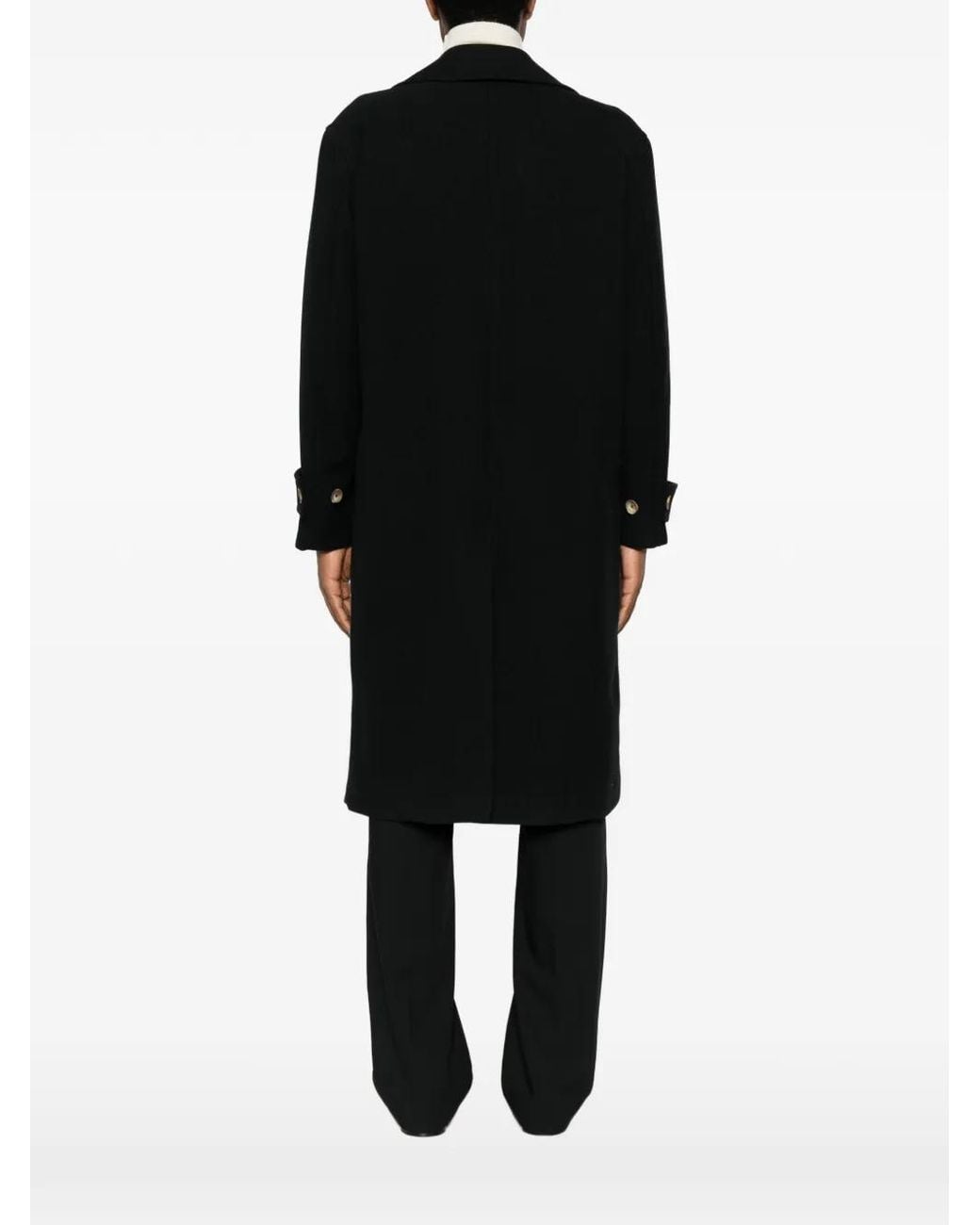 officina sartoriale Black Double-Breasted Coat for men