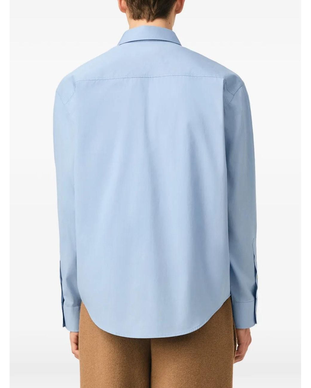 AMI Blue Boxy Cotton Shirt With Ami De Coeur for men