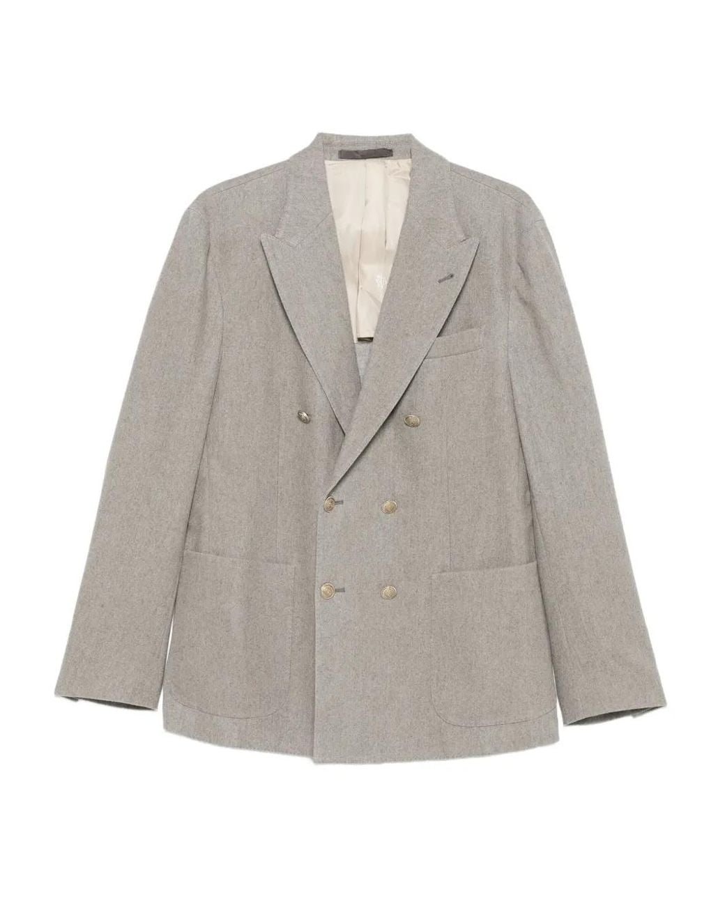 Eleventy Gray Double-Breasted Blazer for men