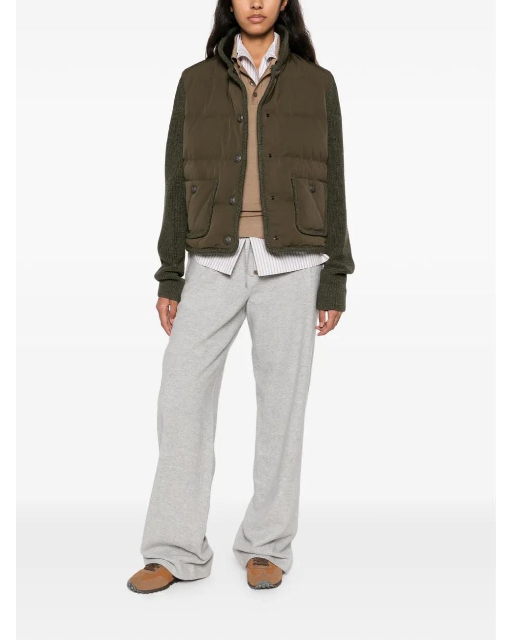 Moncler White Drawstring Wide-Leg Track Pants
