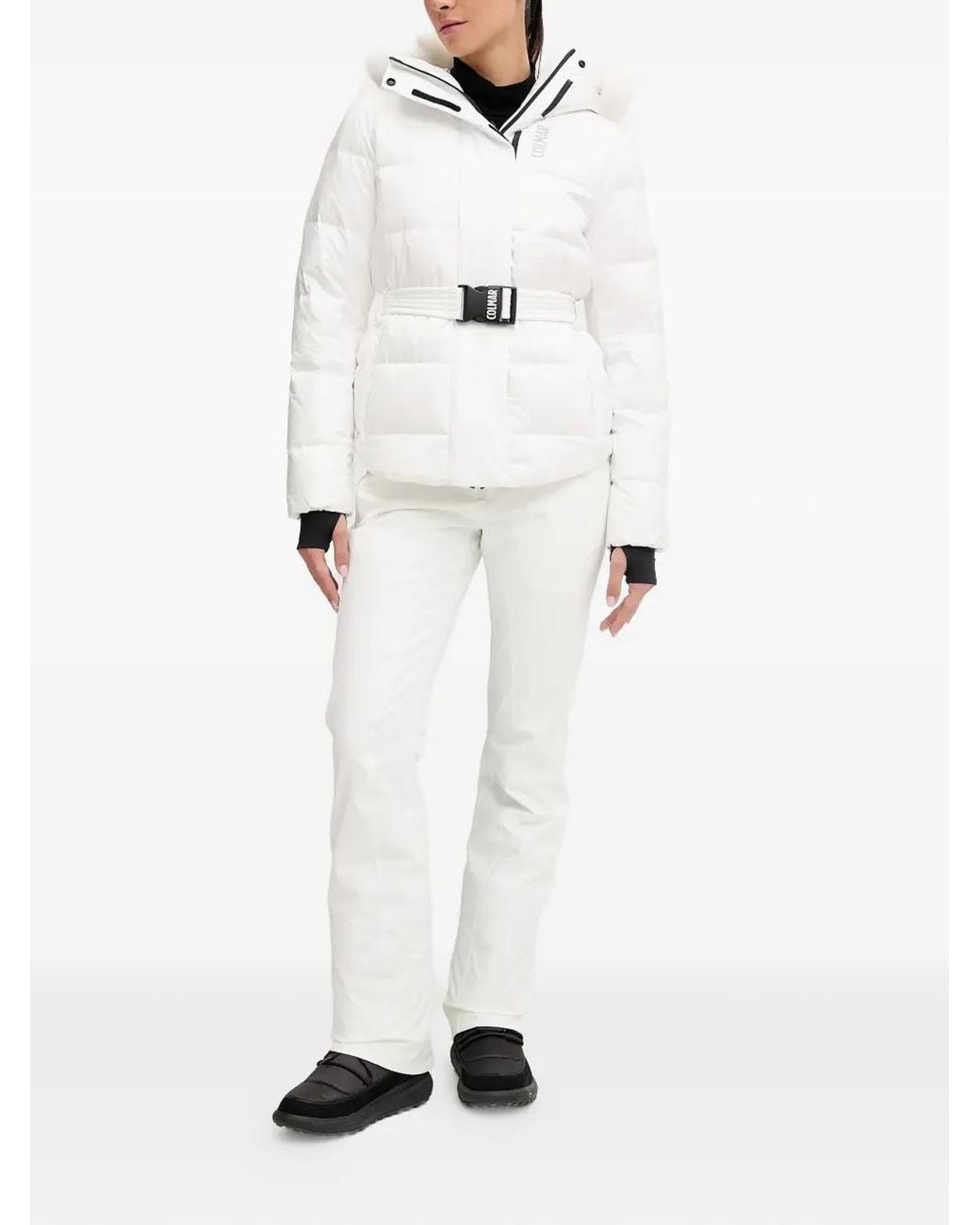 Colmar White Hooded Belted Ski Jacket