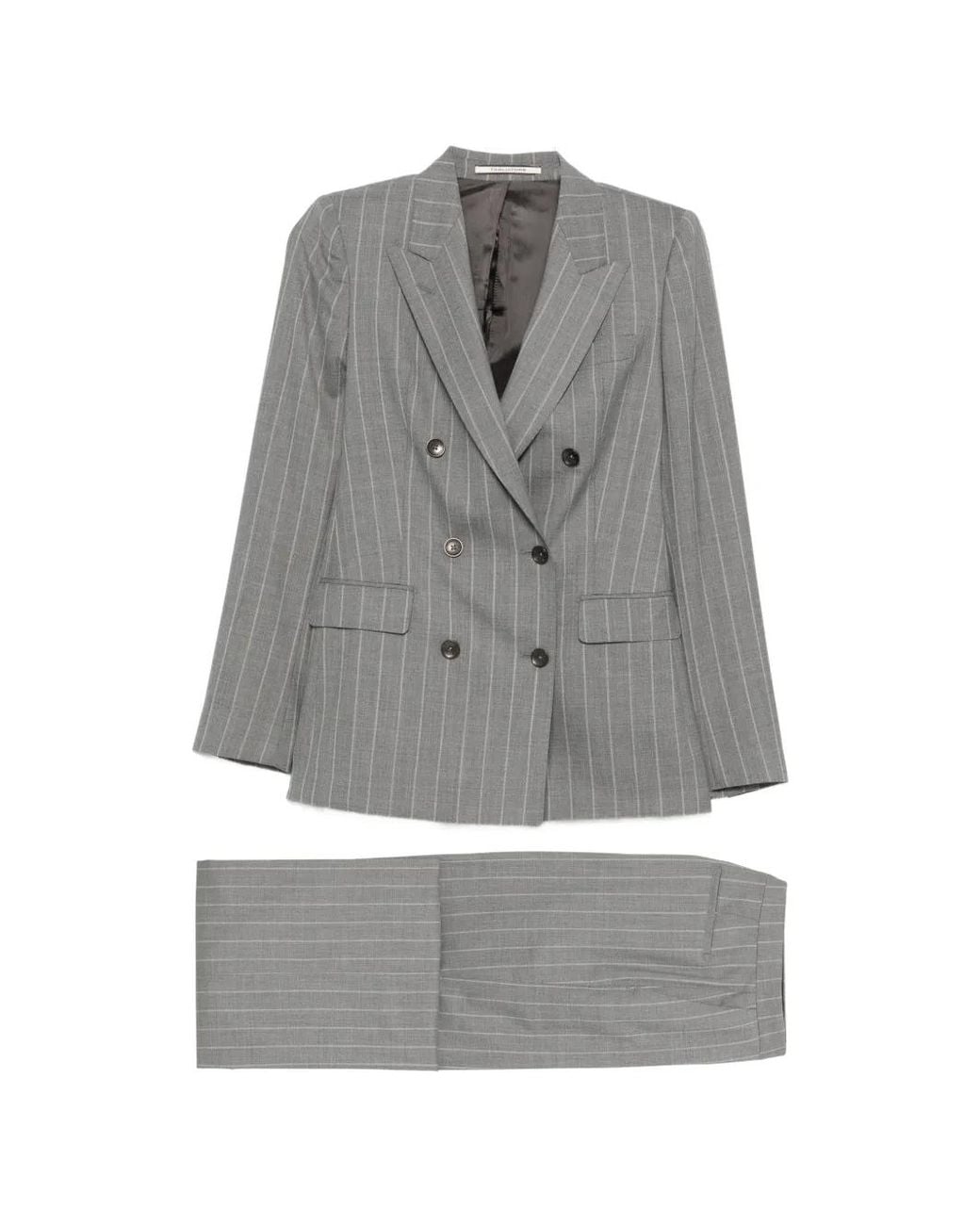 Tagliatore Gray Pinstripe Double-Breasted Suit