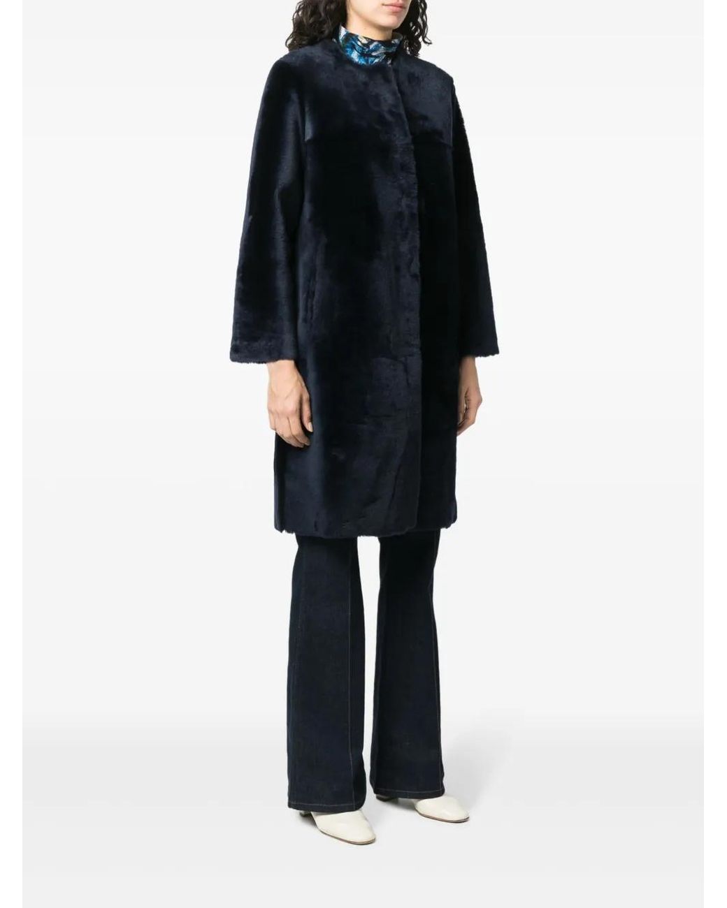 Liska Black Reversible Leather Shearling Coat