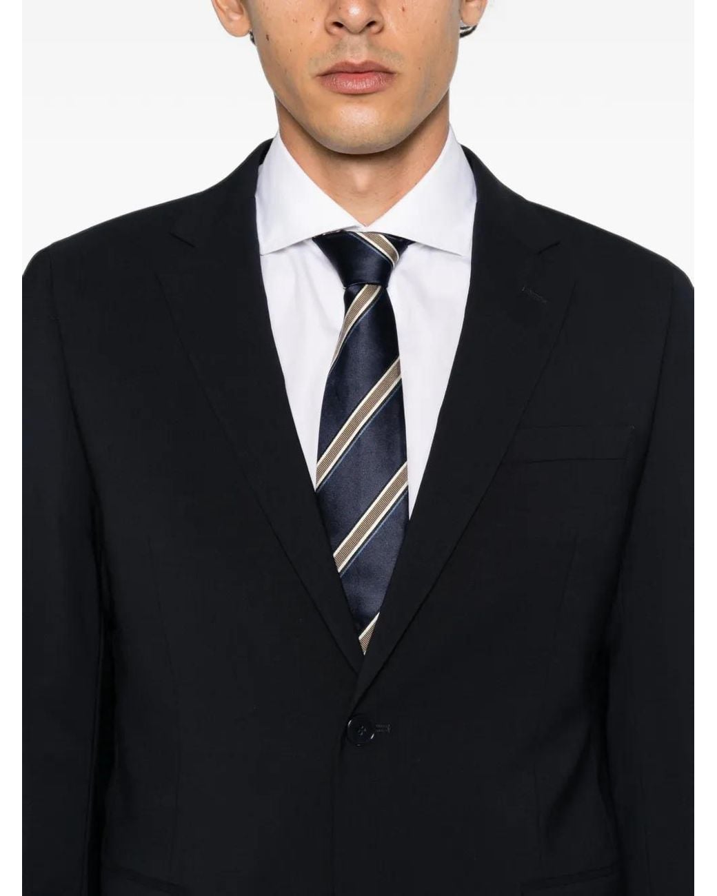 Manuel Ritz Blue Single-Breasted Notched-Lapels Jacket for men