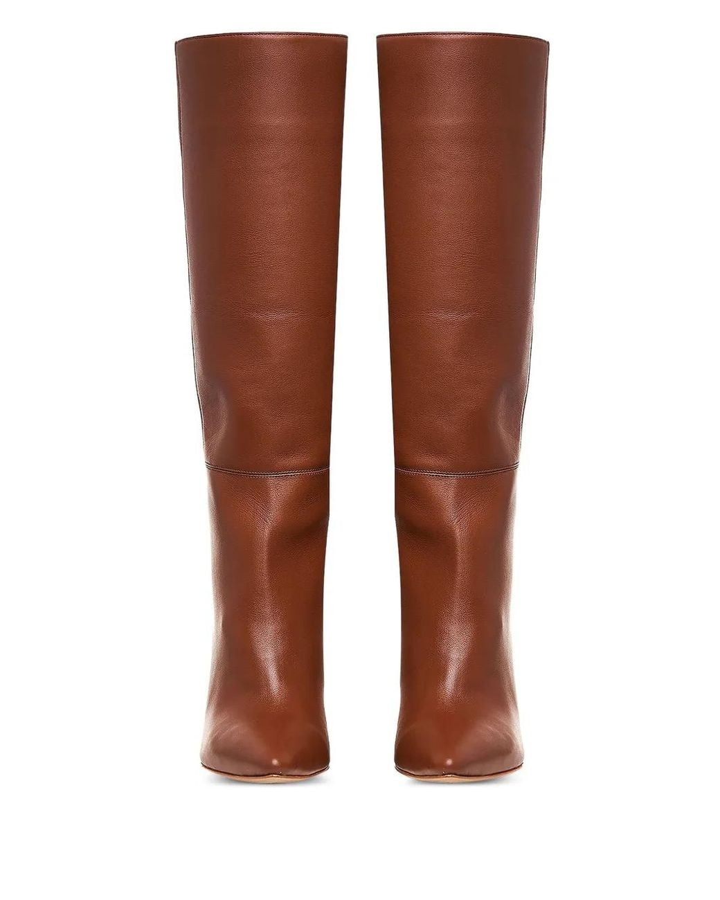 Ginissima Brown 95Mm Milla Leather Knee-High Boots