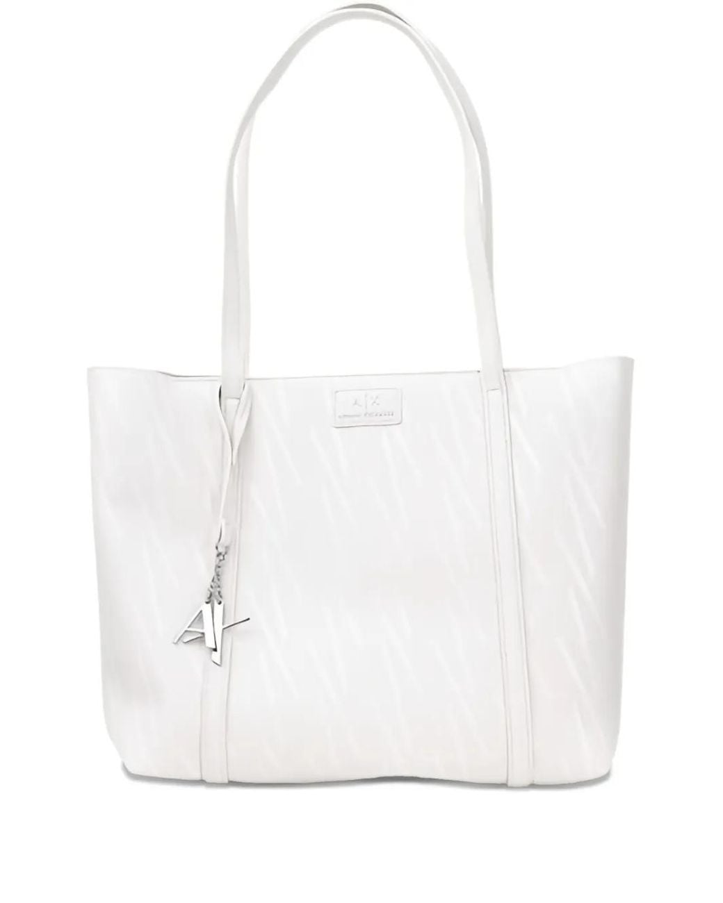 ARMANI EXCHANGE White Logo-Embossed Shoulder Bag