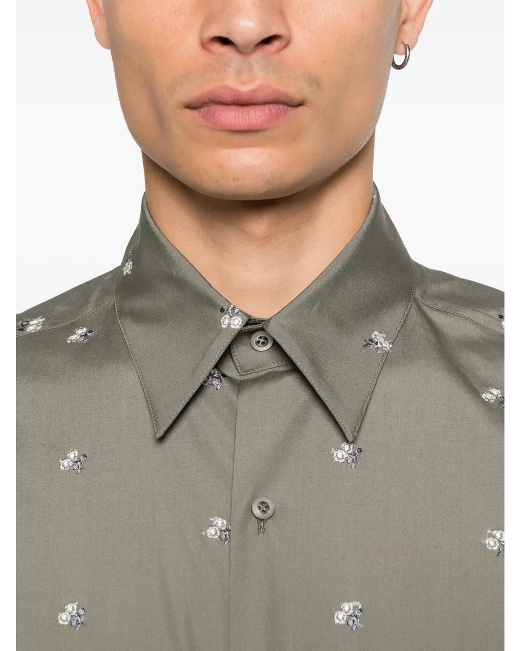 Rier Gray Cotton Shirt for men